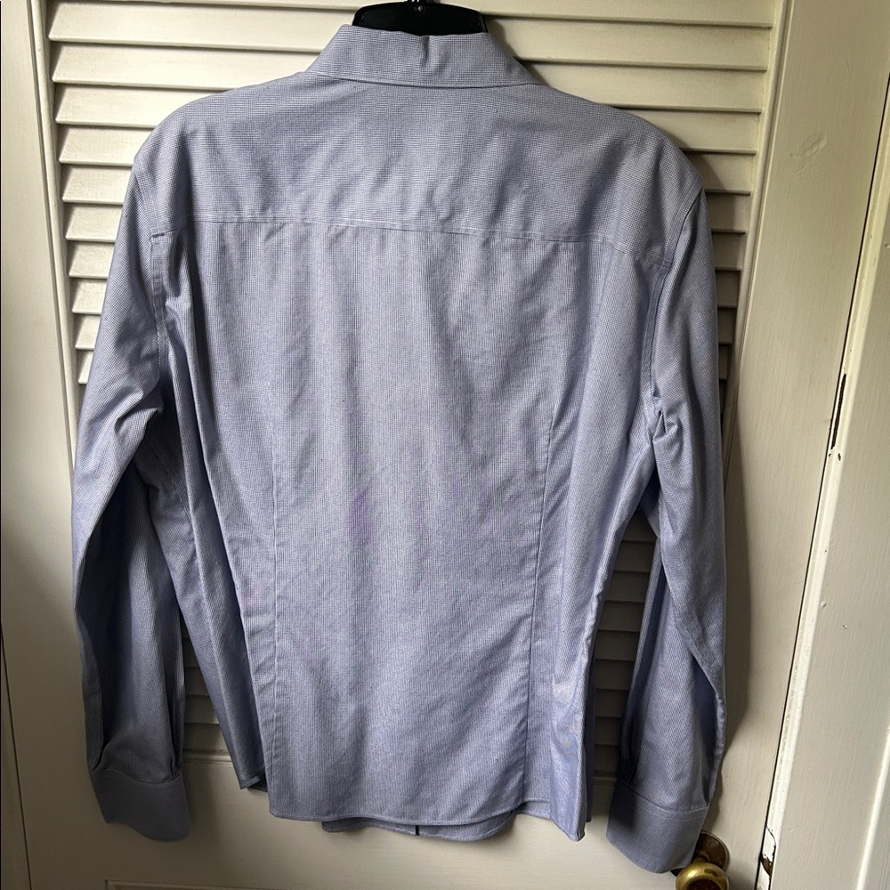 Brooks Brothers fitted ladies blue/white checked size 14 button down shirt - Picture 6 of 9